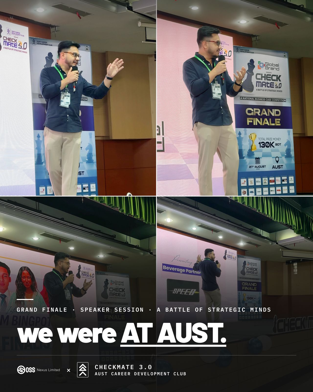 On stage · AUST Checkmate 3.0