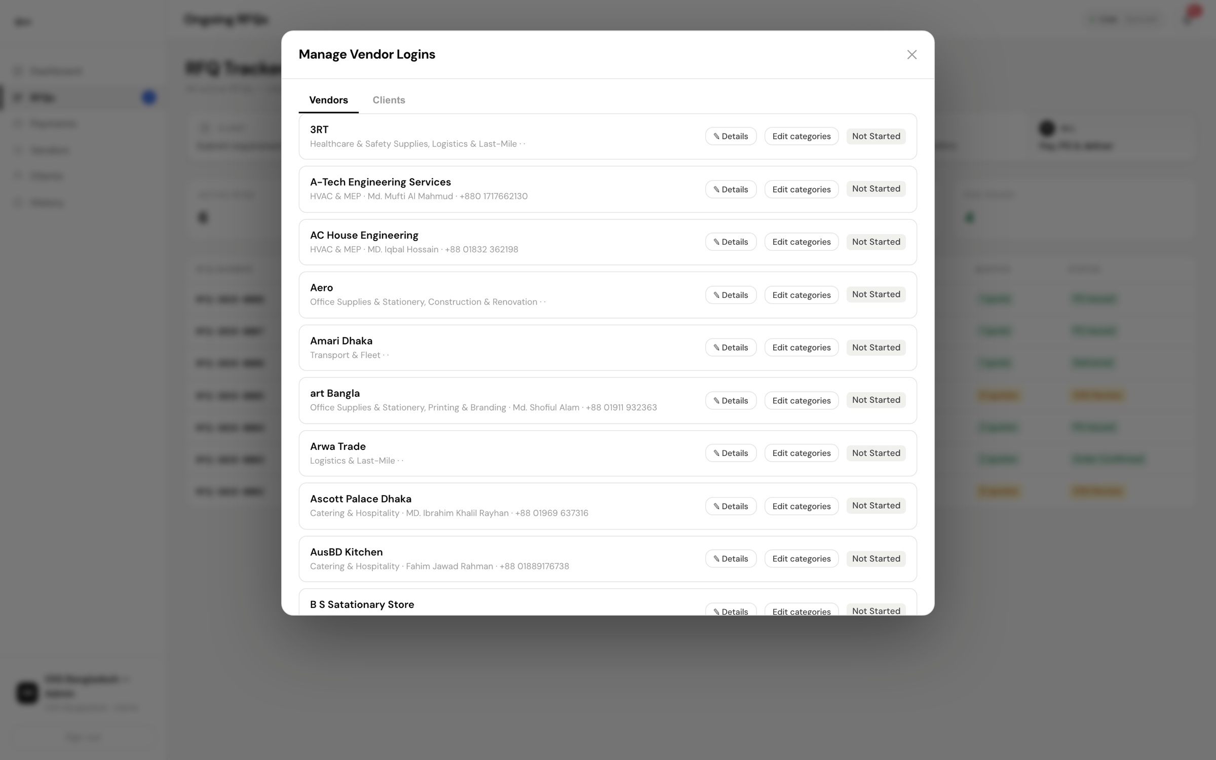 Vendor directory
